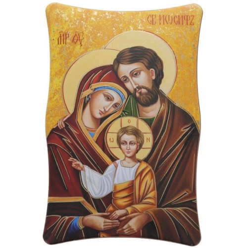 Cadre en bois a suspendre ou a poser H. 11 x 7 cm avec image collee, plusieurs saints.
