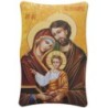 Cadre en bois a suspendre ou a poser H. 11 x 7 cm avec image, plusieurs saints.
