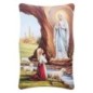 Cadre en bois a suspendre ou a poser H. 11 x 7 cm avec image collee, plusieurs saints.