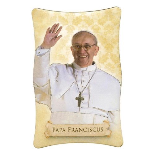 Cadre en bois a suspendre ou a poser H. 11 x 7 cm avec image collee, plusieurs saints.