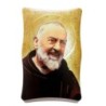 Cadre en bois a suspendre ou a poser H. 11 x 7 cm avec image, plusieurs saints.