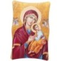 Cadre en bois a suspendre ou a poser H. 11 x 7 cm avec image collee, plusieurs saints.