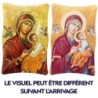 Cadre en bois a suspendre ou a poser H. 11 x 7 cm avec image, plusieurs saints.