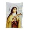 Cadre en bois a suspendre ou a poser H. 11 x 7 cm avec image, plusieurs saints.