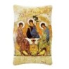 Cadre en bois a suspendre ou a poser H. 11 x 7 cm avec image, plusieurs saints.