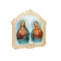 Cadre en bois a suspendre avec liseret dore H. 14 x 10,5 cm  image collee, plusieurs saints.