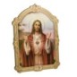 Cadre en bois a suspendre avec liseret dore H. 14 x 10,5 cm  image collee, plusieurs saints.