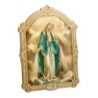 Cadre en bois a suspendre avec liseret dore H. 14 x 10,5 cm  image collee, plusieurs saints.