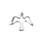 Pin´s colombe en métal couleur argentée et ajoure H. 1,7 cm.