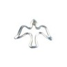 Pin´s colombe en métal couleur argentée et ajoure H. 1,7 cm.