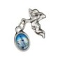 Pin s ange H- 3 cm en métal avec petite médaille en résine personnalisé
