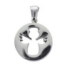 Pendentif ange couleur argentée en acier inoxydable H. 2 cm.