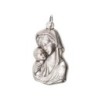 Pendentif de cou de la Vierge a l´enfant en métal couleur argentée H. 2,7 cm.