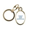 Porte-cles en metal couleur doree H. 3,8 cm avec resine couleur des saints.