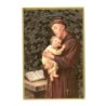 Cadre en bois à suspendre, finition feuille d’or – H. 15 x 10 cm, image collée, plusieurs saints.