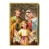 Cadre en bois à suspendre, finition feuille d’or – H. 15 x 10 cm, image collée, plusieurs saints.
