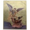 Cadre en bois à suspendre, finition feuille d’or –H. 25 x 20 cm image collée, plusieurs saints.