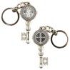 Porte-cl-eacute-s de saint Beno-icirc-t H- 6 cm en forme de cl-eacute-s- double face-