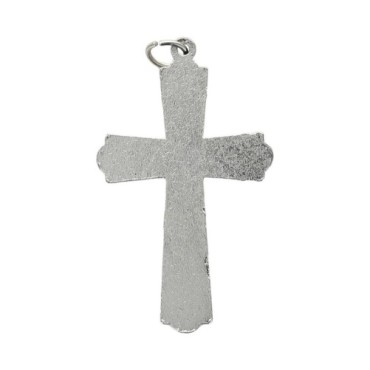 Croix de cou avec Christ en métal couleur argentée H. 4.5 cm