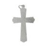 Croix de cou avec Christ en métal couleur argentée H. 4.5 cm