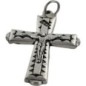 Croix de cou avec Christ en m-eacute-tal couleur argent-eacute-e H- 4-5 cm
