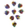 Pendentif coeur en veritable verre de Murano H. 2 cm, livre en boite.
