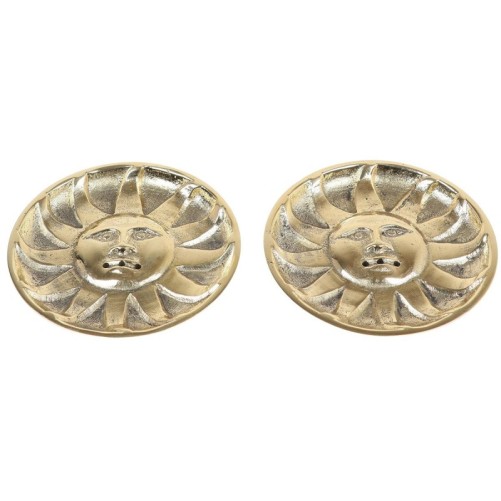 Brûle-encens en laiton doré motif soleil, pour bâtonnets, Ø 8,5 cm. Boîte de 2.