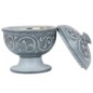 Brûle-encens en stéatite gravée, forme calice avec couvercle et grille, H 10 cm, Ø 9 cm. Livré en boîte individuelle.
