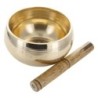 Bol chantant Tibetain traditionnel en laiton interieur decor cisele boudha -Oslash- 12-5 cm- poids 1 Kg