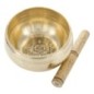 Bol chantant Tibetain traditionnel en laiton interieur decor cisele boudha -Oslash- 12-5 cm- poids 1 Kg