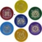Lot de 7 Bol chantant Tibetain traditionnel en laiton émaillé 7 Chakras Ø 12,5 cm, poids 490 g. - LOT de 7