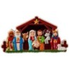 Magnet representant la creche avec 9 personnages en relief, H. 4 x 8 cm.