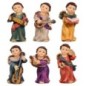 Assortiment d--039-anges musiciens en r-eacute-sine de diff-eacute-rentes couleurs- H- 5 cm- Lot de 6 anges-