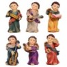 Assortiment d--039-anges musiciens en r-eacute-sine de diff-eacute-rentes couleurs- H- 5 cm- Lot de 6 anges-