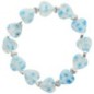 Bracelet sur -eacute-lastique grains forme c-oelig-ur style Murano H- 1-2 cm- LOT DE 5 BRACELETS ASSORTIS-