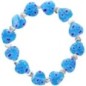 Bracelet sur -eacute-lastique grains forme c-oelig-ur style Murano H- 1-2 cm- LOT DE 5 BRACELETS ASSORTIS-