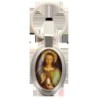 Porte-clés en métal de couleur argenté de forme ovale H. 4.3 cm. Livré en boite cadeaux. Existe avec différents Saints.