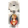 Porte-clés en métal de couleur argenté de forme ovale H. 4.3 cm. Livré en boite cadeaux. Existe avec différents Saints.
