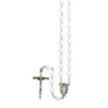 Chapelet sur chaine indecrochable, grains en plastique ronds Ø 7 mm, croix avec Christ..