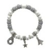 Bracelet de l Avent avec breloque sur élastique, grains irisé Ø 8 mm avec strass. Livre en boite.  Différentes couleurs