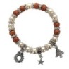 Bracelet de l Avent avec breloque sur élastique, grains irisé Ø 8 mm avec strass. Livre en boite.  Différentes couleurs