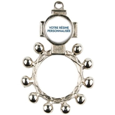 Dizainier bague couleur argentée + résine