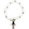 Dizainier sur élastique en nacre Ø 7 mm, croix en métal..