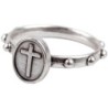 Dizainier bague avec médaille croix Ø 8 mm, LOT DE 3 ASSORTIES.