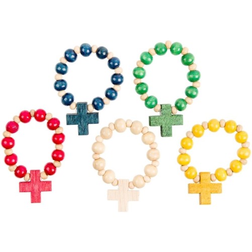 Dizainier sur elastique en bois differentes couleurs -Oslash- 6 mm- croix bois--