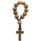 Dizainier sur corde en bois Ø 8 mm  croix en bois avec Christ