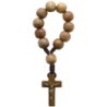 Dizainier sur corde en bois Ø 8 mm  croix en bois avec Christ