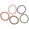 Bracelet sur elastique grains plastique imitation bois et couleur assortie Ø 7 mm. LOT DE 10.