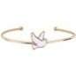 Bracelet jonc avec colombe pour enfant en plaqué or.