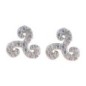 Boucle d oreille triskel en argent 925 Rhodie avec zirconium (1.4g). Livree en boite.